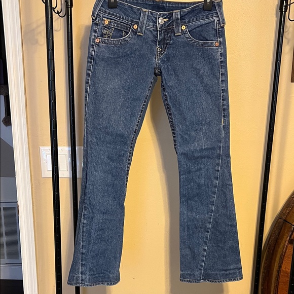 True Religion Dark Blue Flare Jeans - Picture 1 of 5